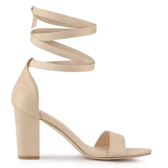 Allegra K Women's Lace Up and Ankle Strap Chunky Heel Sandals image {6}
