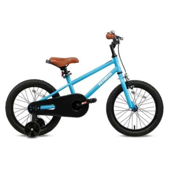 Petimini BP1001YD-2 16 Inch BMX Style Kids Bike with Removable Training Wheels and Rear Coaster Brakes for Kids 4-7 Years Old, Blue image {1}