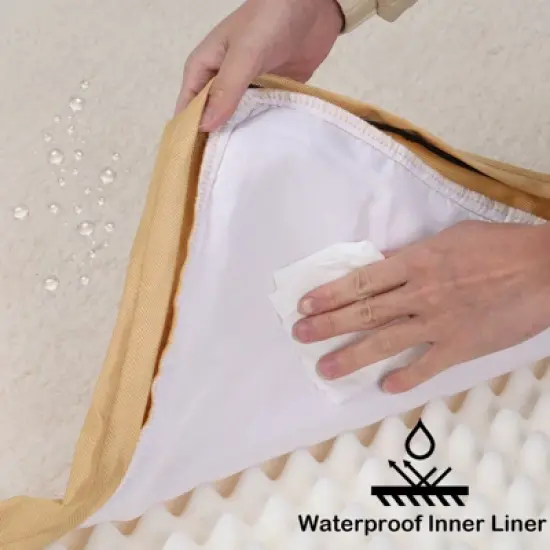 PureWags Orthopedic Dog Bed, Reversible Egg Crate Foam Pet Bed with Removable Washable Cover for Small, Medium and Large Dogs, Yellow image {7}