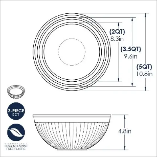 Nordic Ware 3- Piece Prep & Serve Mixing Bowl Set image {5}