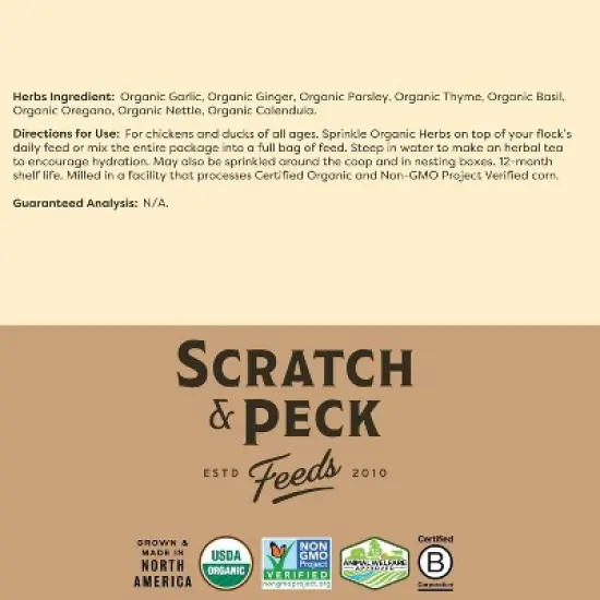 Scratch and Peck Feeds Cluckin Good Organic 3 Grain Scratch Chickens and Ducks Feed - 10 lbs image {4}