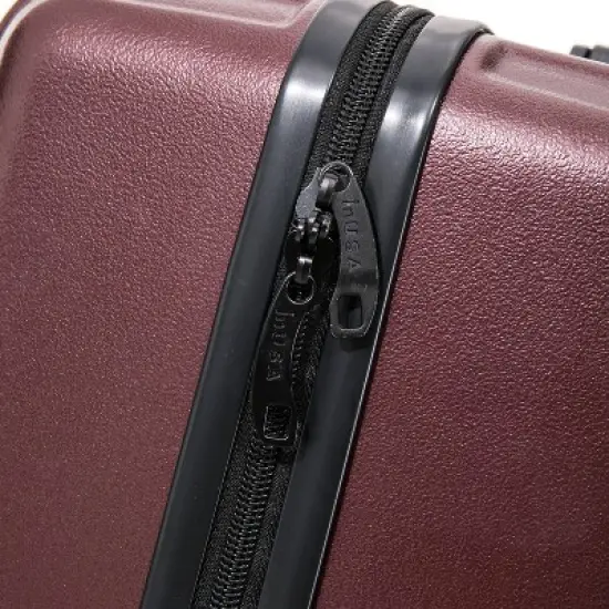 InUSA Drip Lightweight Hardside Large Checked Spinner Suitcase - Wine image {13}