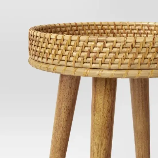 Round Natural Woven Accent Table - Threshold&trade; image {3}