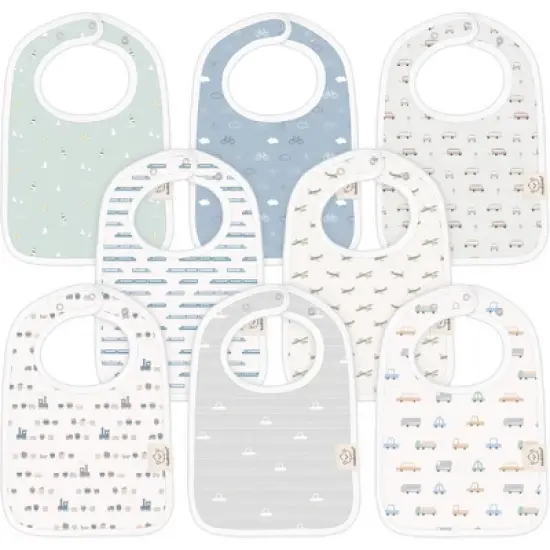 KeaBabies 8-Pack Organic Baby Bibs for Boy, Girl, Drool Bibs, Baby Bib for Girls, Boys,  Newborn Teething Bibs image {9}