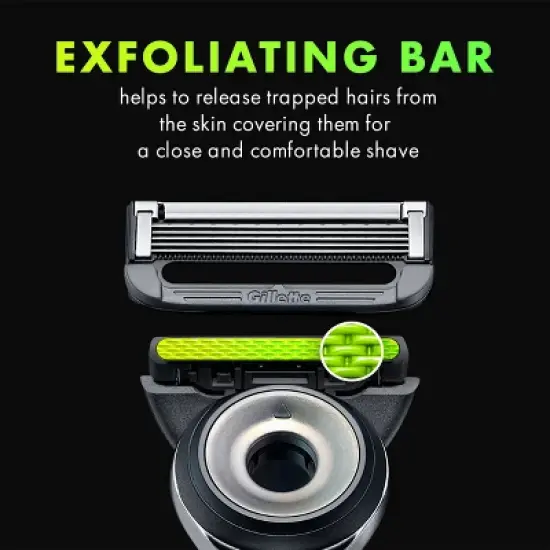 Gillette Labs Exfoliating Bar Razor + 2 Razor Blade Refills & Premium Magnetic Stand image {2}