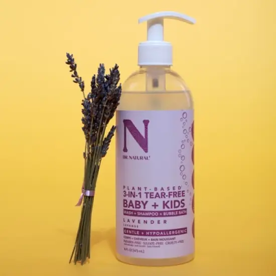 Dr. Natural 3-in-1 Tear-Free Baby Plus Kids Soap - Head-to-Toe Baby Soap and Baby Shampoo - Sensitive Skin Moisturizing Body Wash - Lavender - 16 oz image {7}