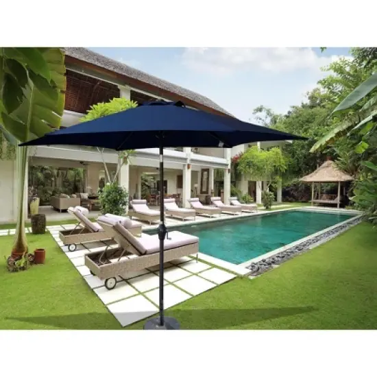 PAGED 9FT Patio Umbrella Modern Outdoor Market Umbrella with Tilt, Crank and 6 Ribs for Garden and Poolside, Base Not Included image {8}