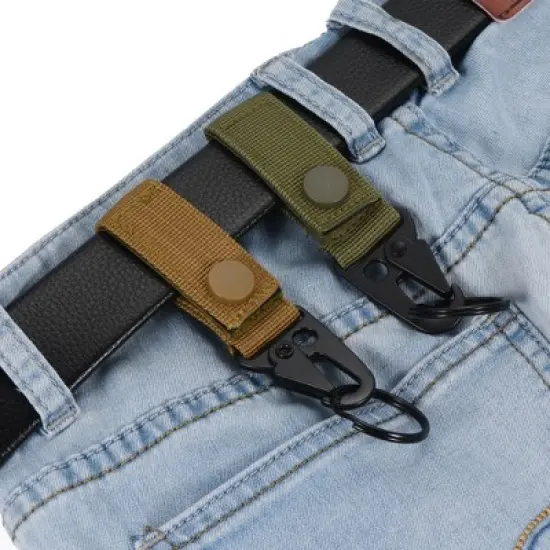 Unique Bargains Belt Keeper Key Ring Nylon Webbing Strap Hanging Gear Buckle with Snap for Outdoor Camping image {4}