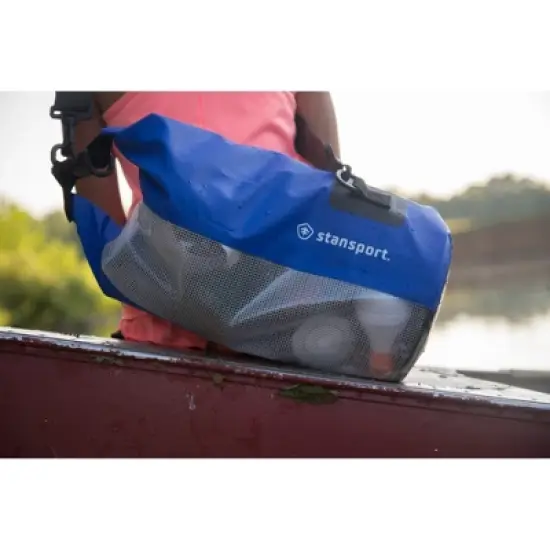 Stansport Waterproof Dry Gear Bag With Clear Front Panel 20L Blue image {6}