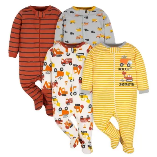 Gerber Baby Boys' Long Sleeve Sleep 'N Plays - 4-Pack image {11}
