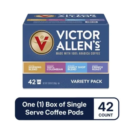Victor Allen's Coffee Variety Pack (Morning Blend, 100% Colombian, Donut Shop, French), 42 Count, Single Serve Coffee Pods for Keurig K-Cup Brewers image {2}