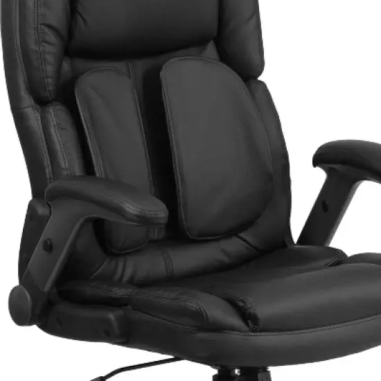 Flash Furniture Hansel Extreme Comfort High Back Black LeatherSoft Executive Swivel Ergonomic Office Chair with Flip-Up Arms image {4}
