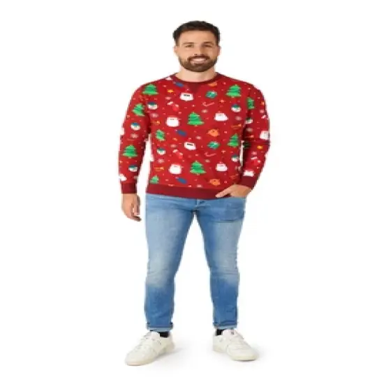 OppoSuits Men's Christmas Sweater - Festivity Red image {2}