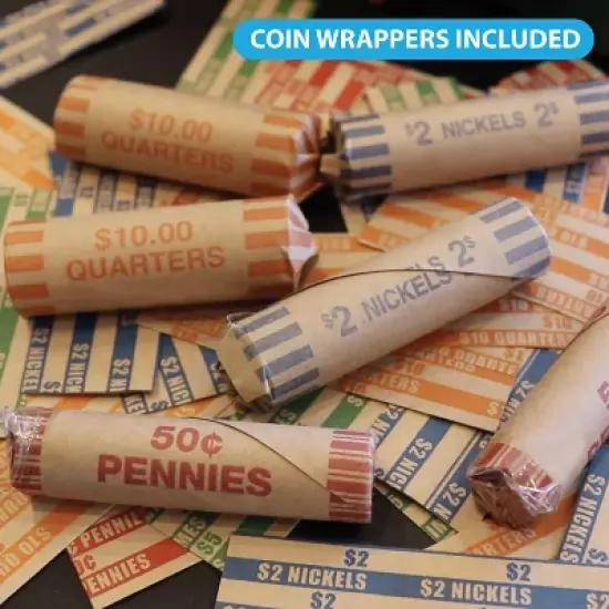 Nadex Coins&trade; Large Capacity Rolled Nickels Coin Storage Box in Blue image {2}