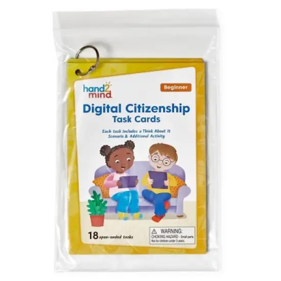 Hand2Mind Hands-On Digital Citizenship Beginner Task Cards: Educational Prop for K-2, Includes 18 Plastic Pieces image {5}