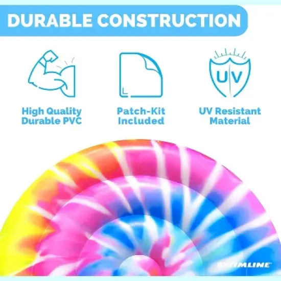 Swimline Inflatable Spiral Tie Dye Floating Island Pool Float - 65" image {6}