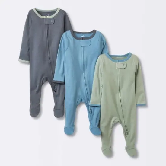 Baby Boys' 3pk Pandas Zip-Up Sleep N' Play - Cloud Island&trade; Heather Gray image {5}