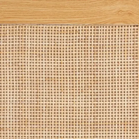 Maureen Wood and Rattan 2 Door Storage Cabinet Espresso/Natural Brown - Baxton Studio image {7}