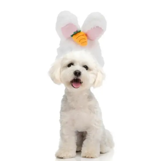 Unique Bargains Halloween Rabbit Pet Headwear White Pink Orange 1 Pc image {1}