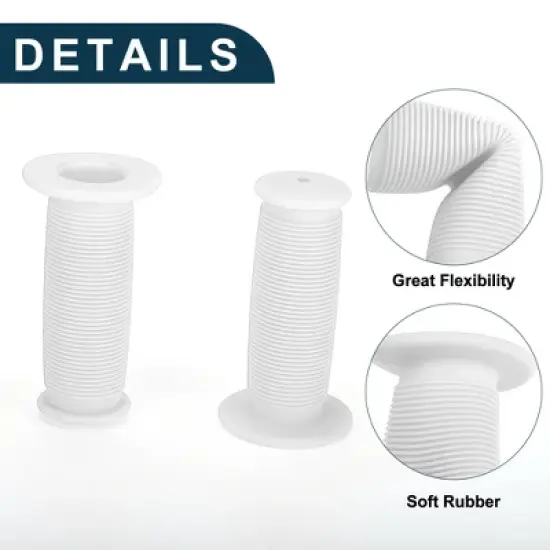 Unique Bargains Bike Handlebar Grips Covers 3.35" White 1 Pair image {2}