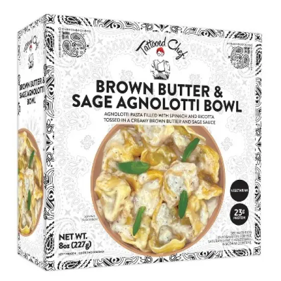 Tattooed Chef Frozen Brown Butter & Sage Agnolotti Bowl - 8oz image {2}