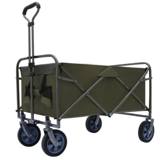FATMOON Foldable Utility Wagon Cart with 4 All-Terrain Wheels & 150lbs Capacity | Portable Folding Wagon for Camping,Beach,Shopping,Picnics image {14}