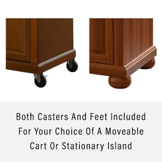 Alexandria Granite Top Portable Kitchen Island/Cart Cherry/Gray - Crosley image {3}