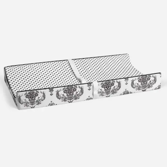 Bacati - Classic Damask White/Black Pin Dots changing Pad Cover image {4}