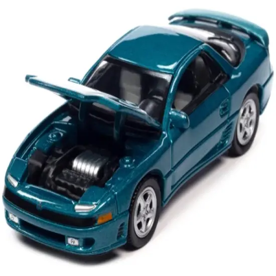 1991 Mitsubishi 3000GT VR-4 Jamaican Blue Metallic "Modern Muscle" Limited Edition 1/64 Diecast Model Car by Auto World image {2}