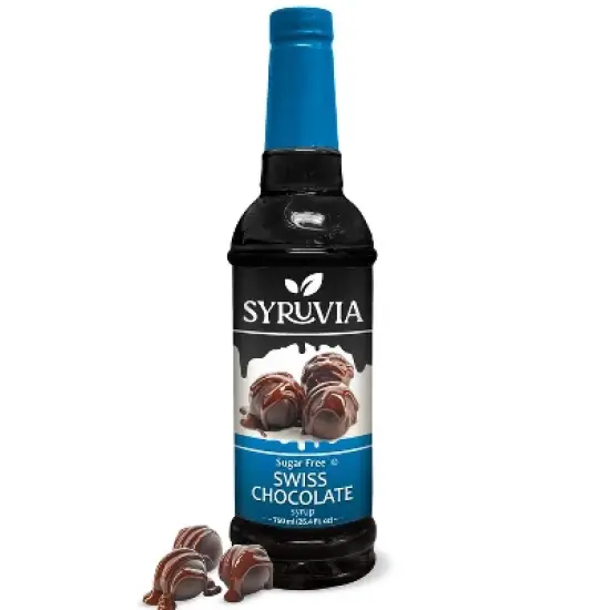 Syruvia Sugar Free Swiss Chocolate Syrup - 25.4 fl oz. Premium Flavoring Syrup For Coffee image {7}