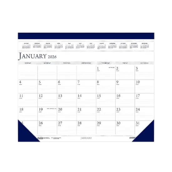 2026 House of Doolittle Economy 22" x 17" Monthly Desk Pad Calendar Blue (150-26) image {1}