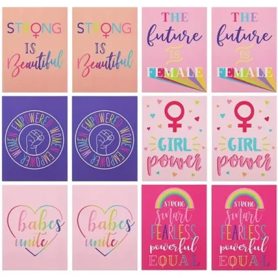 Paper Junkie 12 Pack Feminism Pocket Folders for School, Home, Office, Women and Girls, 6 Assorted Designs, Letter Size, 9 x 12 Inch image {4}