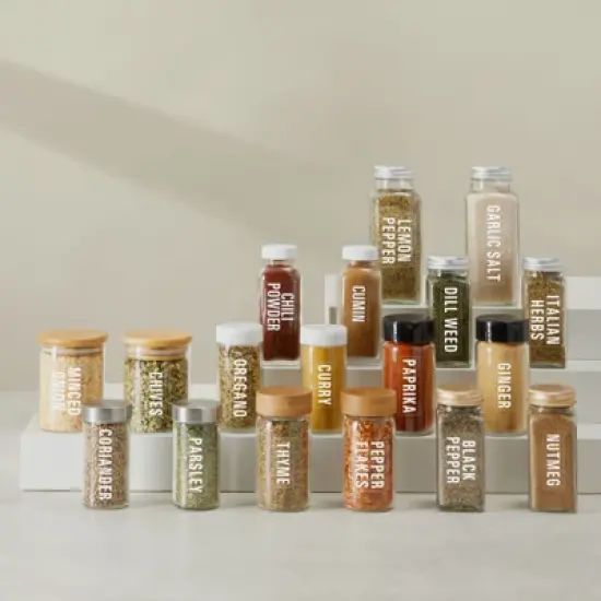 Talented Kitchen Talented Kitchen 134 Preprinted Minimalist Spice Labels, White Seasoning Labels for Spice Rack, Kitchen Organization image {3}