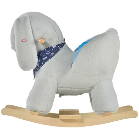 Qaba Kids Ride-On Rocking Horse Toy Bunny Rocker with Fun Play Music & Soft Plush Fabric for Children 18-36 Months image {5}