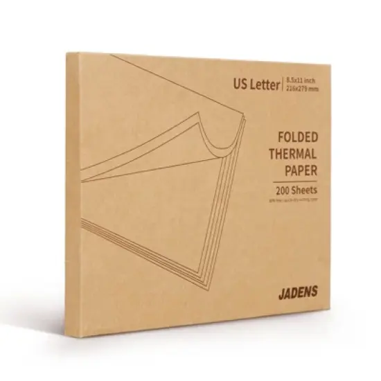 JADENS Quick-Dry Folded Thermal Paper for PD-A4 Printer, Letter-sized, 200 sheets image {3}