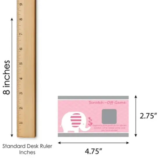 Big Dot of Happiness Pink Elephant - Girl Baby Shower or Birthday Party Game Scratch Off Cards - 22 Count image {4}
