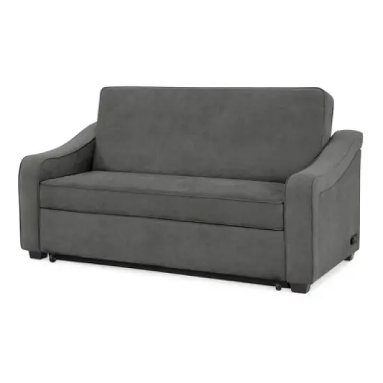 Nelson Convertible Futon Queen Sleeper Sofa Gray - Serta image {2}