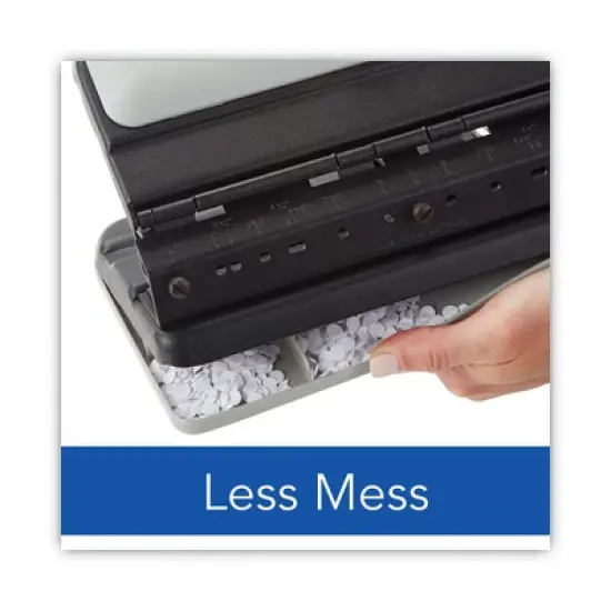 Swingline 32-Sheet Easy Touch Two- to Three-Hole Punch with Cintamatic Centering, 9/32" Holes, Black/Gray image {3}