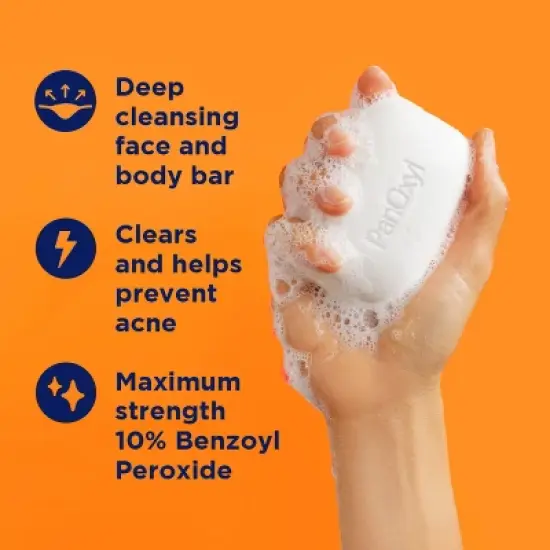 PanOxyl 10% Benzoyl Peroxide Acne Face Cleansing Bar - 4oz image {6}