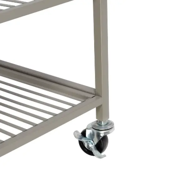 Honey-Can-Do 5-Tier Rolling Bathroom Steel Storage Cart Silver image {4}