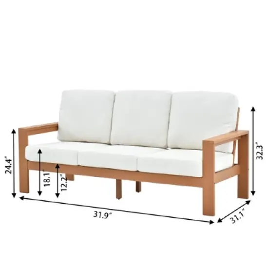 Decksplore 5 Piece Sofa Seating Group HDPE with Cushions Patio Conversation Sets Outdoor Furniture image {2}