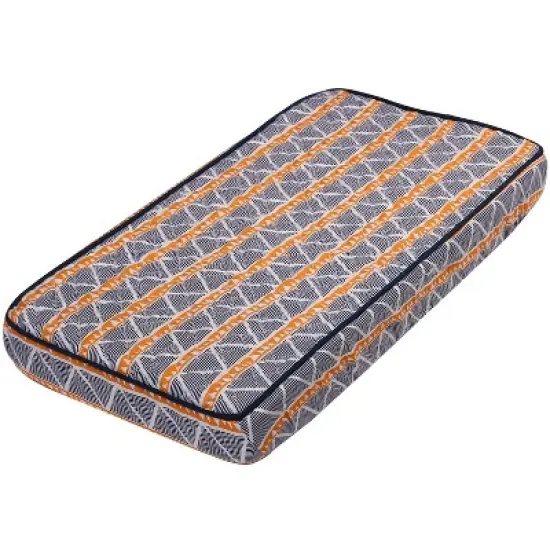 Bacati - Liam Orange/Navy Large Triangles Quilted Muslin Changing Pad Cover image {7}