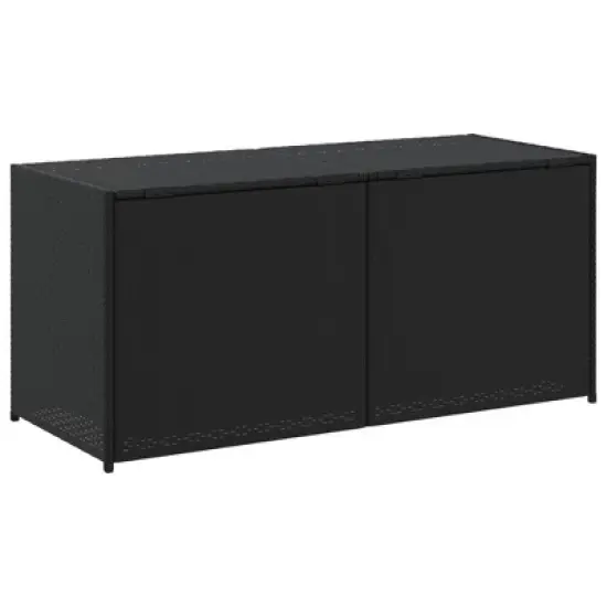 vidaXL Garden Storage Box Black 74.8 Gallon Poly Rattan image {5}