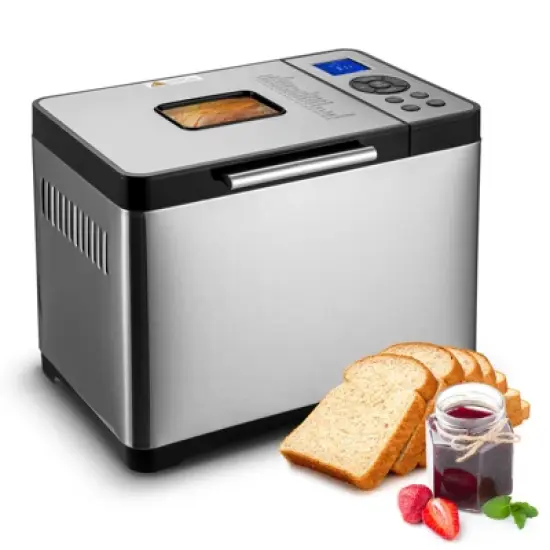 VEVOR Bread Maker, 19-in-1 2LB Dough Machine, Nonstick Ceramic Pan Automatic Breadmaker, 3 Loaf Sizes, 3 Crust Colors, Silver image {8}