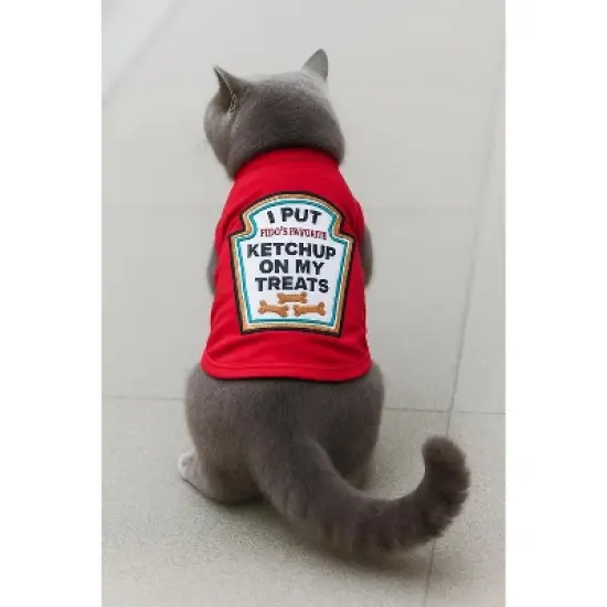 Parisian Pet 'Ketchup Licker' Halloween Dog Costume - Fun Red Outfit for Dogs & Cats image {3}