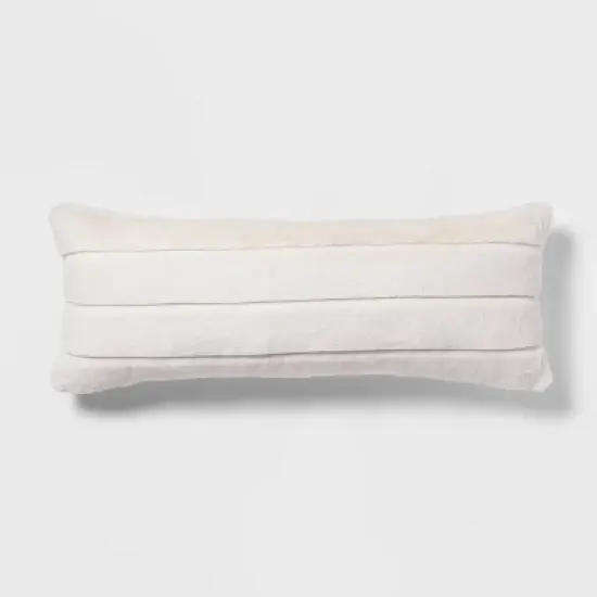 Oversized Oblong Faux Fur Channeled Decorative Throw Pillow - Threshold&trade; image {4}