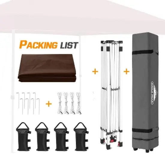 EAGLE PEAK 10x10 Pop Up Canopy Instant Tent w/ 4 Weight Bags image {9}