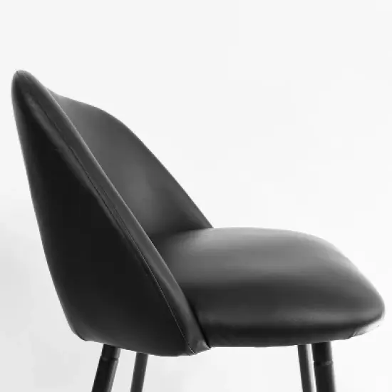 26.5" Edwin Upholstered Counter Height Stool (Set of 2) Black Leg-The Pop Maison image {4}