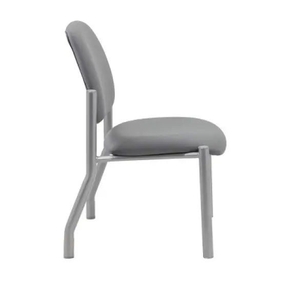 Armless Guest Chair Gray - Boss Office Products image {3}
