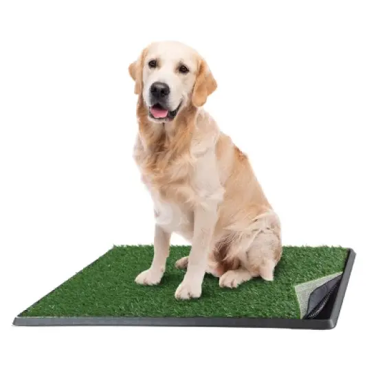 Artificial Grass Puppy Pee Pad for Dogs and Small Pets - 20x30 Reusable 4-Layer Training Potty Pad with Tray - Dog Housebreaking Supplies by PETMAKER image {9}